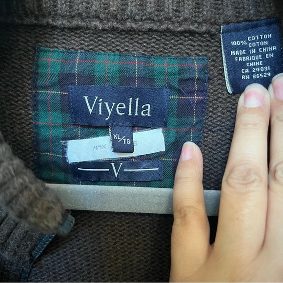 Viyella Men’s Grandpa Core Patched Full Zip Sweater Brown Size XL - Picture 7 of 7
